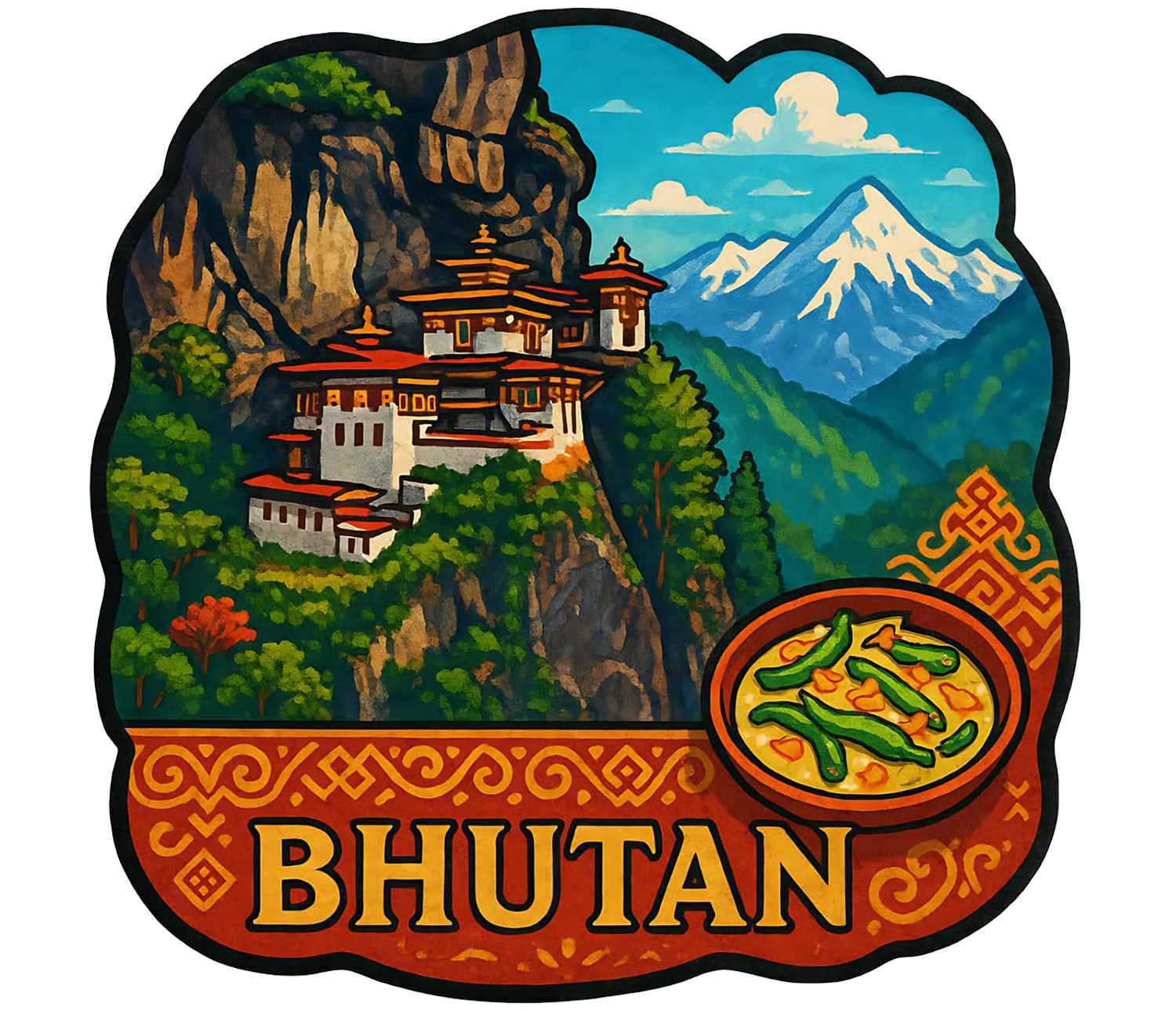 Traditional Bhutanese decorative divider